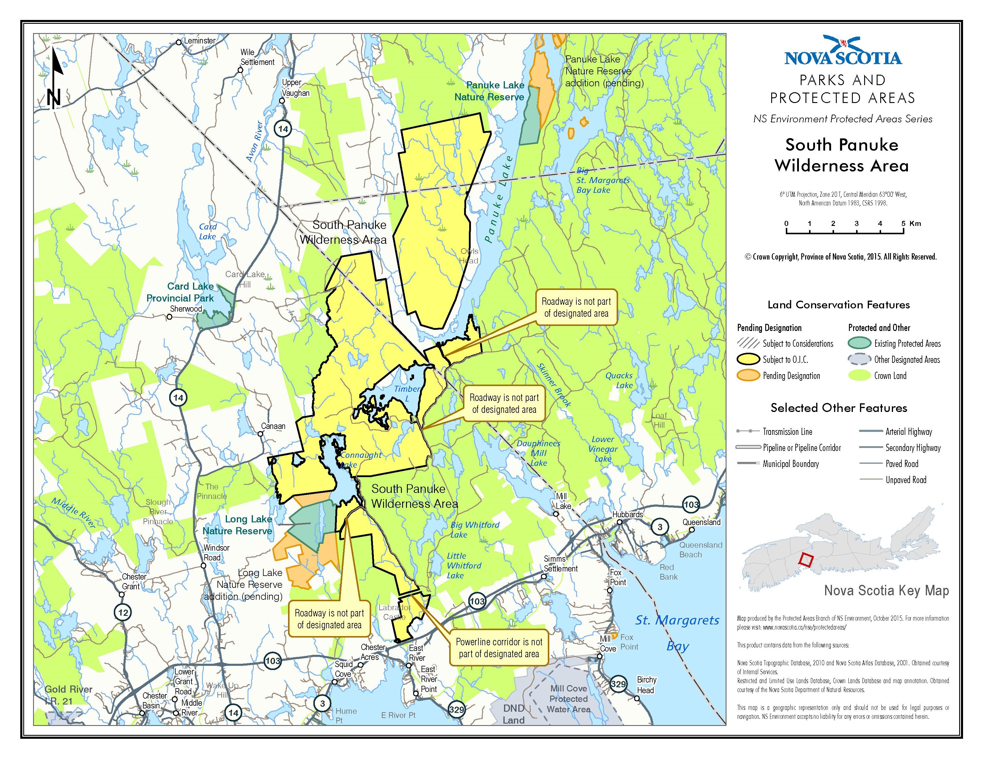 Graphic showing map of approximate boundaries of South Panuke Wilderness Area